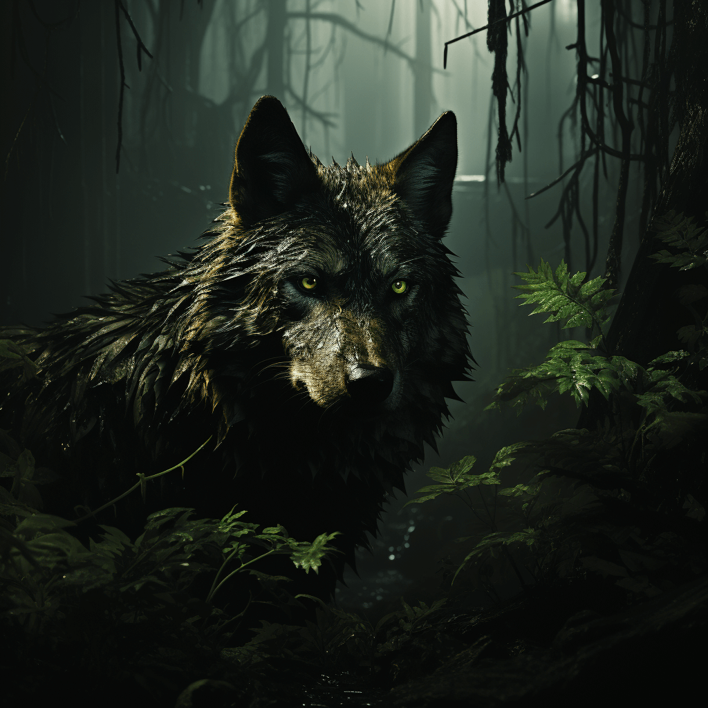 a-dark-wolf-with-green-eyes